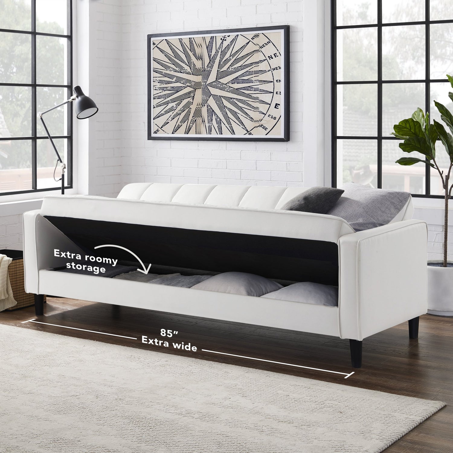 convertible Sofa Cum Bed with Storage